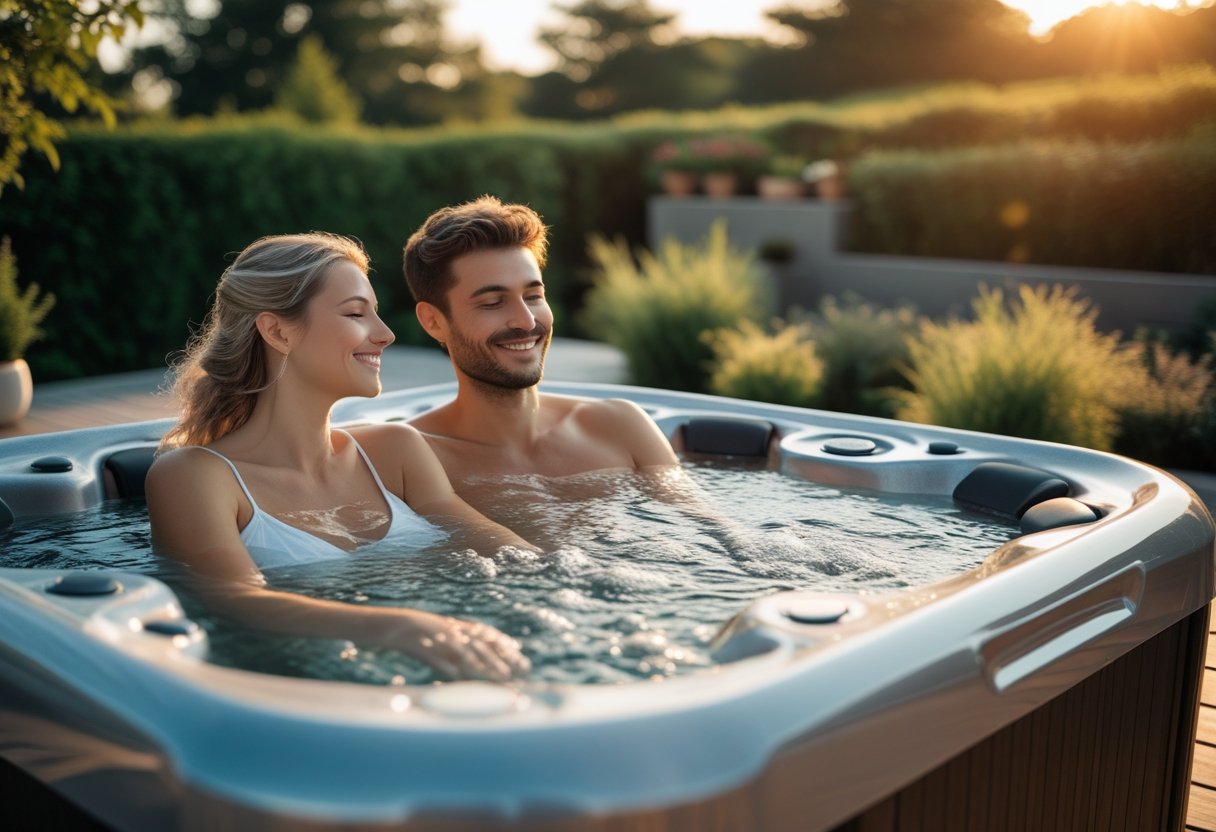 Find peace and well-being in an outdoor hot tub with your partner
